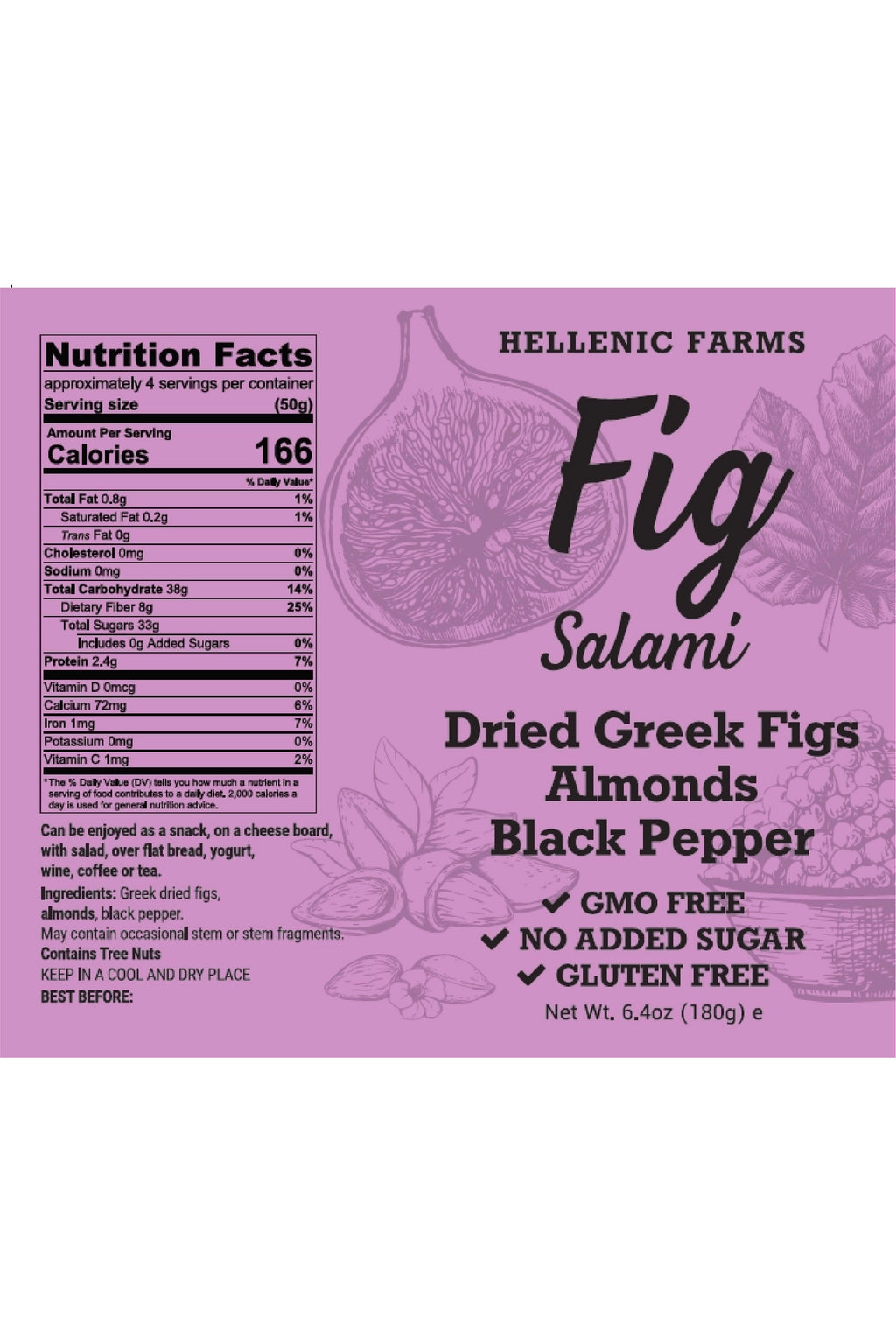 Vegan Fig Salami - Almond &amp; Black Pepper image 1