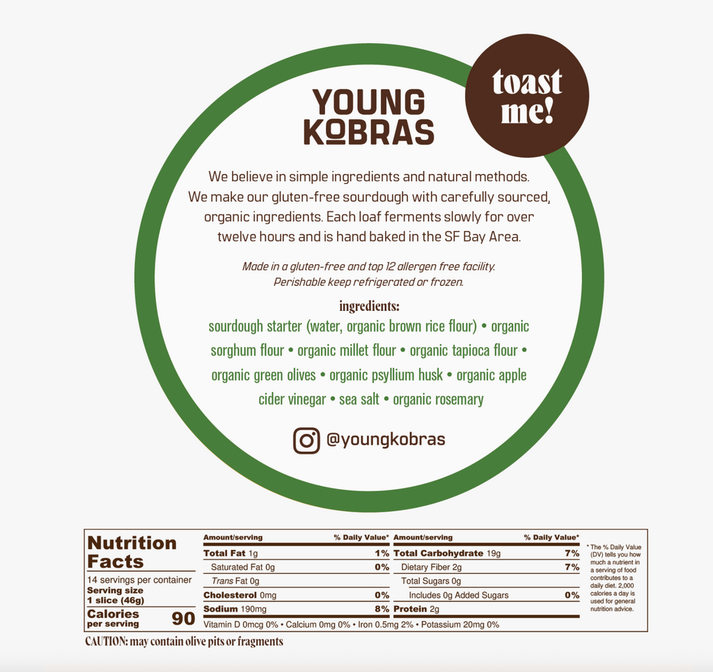 Young Kobras Olive Herb Sourdough