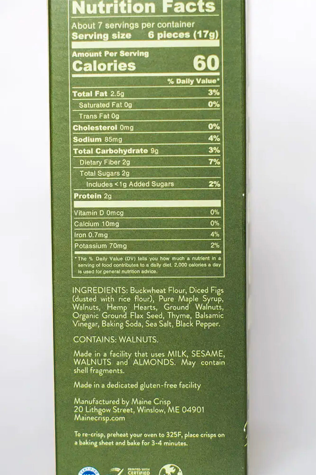 Maine Crisp Savory Fig & Thyme Crackers image 1